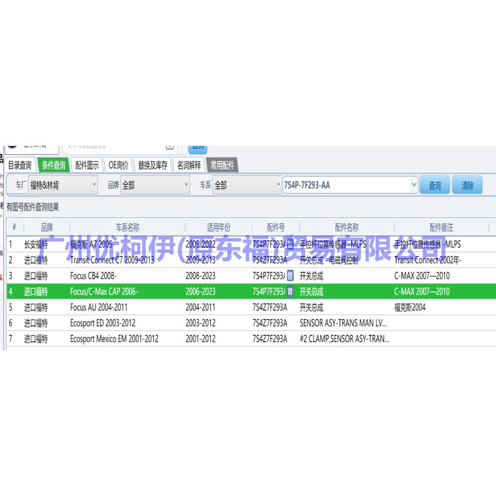 波箱挡位开关 5S4P7F293AA 福克斯