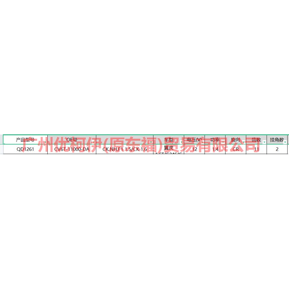 起动机 CV6T11000DB 翼虎13 1.6.新蒙迪欧.福克斯15/1.5